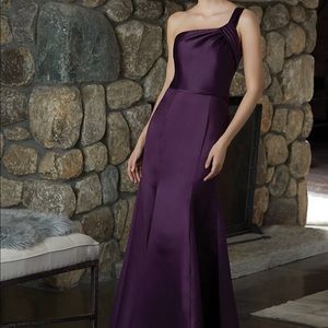 Mori Lee mermaid bridesmaid dress in Charcoal Grey